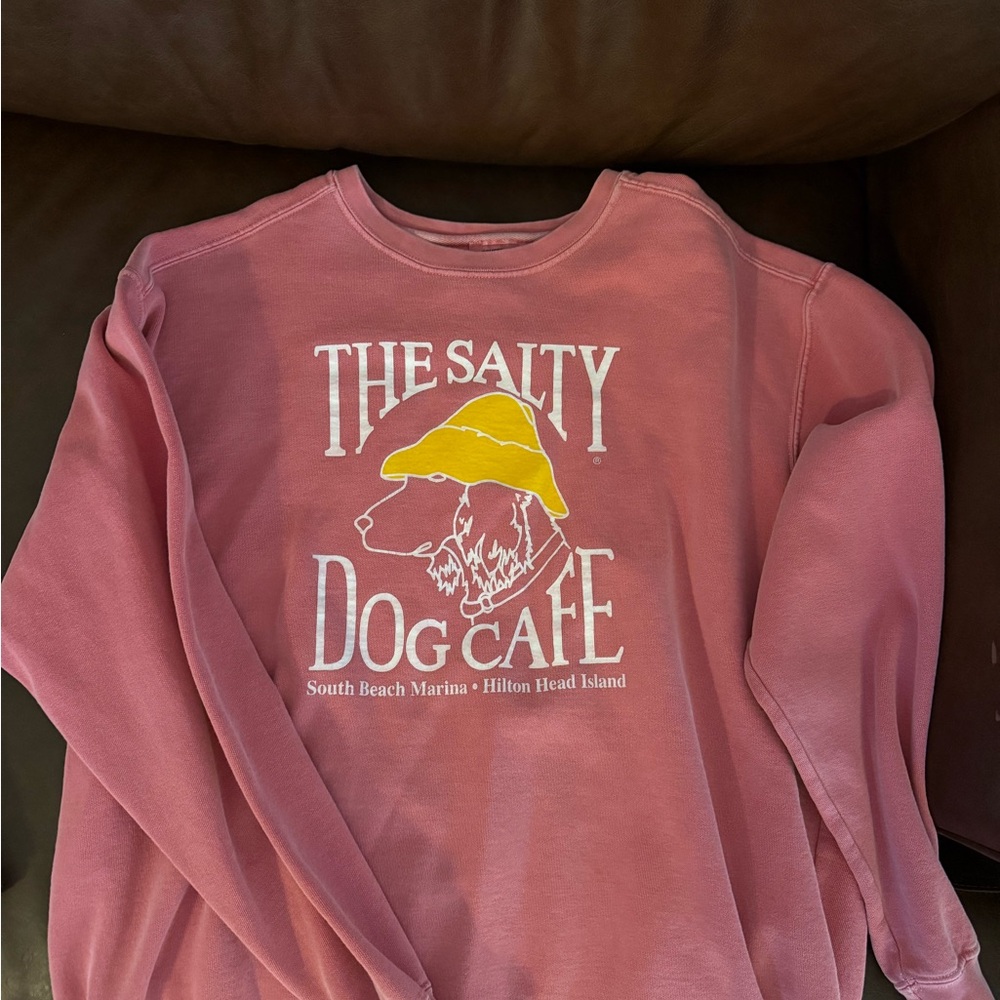 Comfort Colors Pink Sweatshirt with Yellow Graphic